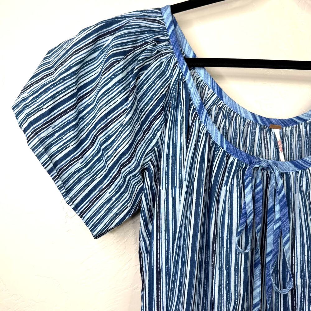 Free People free-est NWOT Waymar Co-Ord Ocean Combo Blue Relaxed Tunic Set XS - Picture 7 of 12